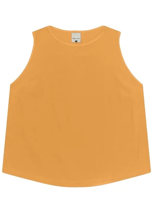 Malwee - Regata Cropped em Viscose Amarelo Mostarda - MALWEE