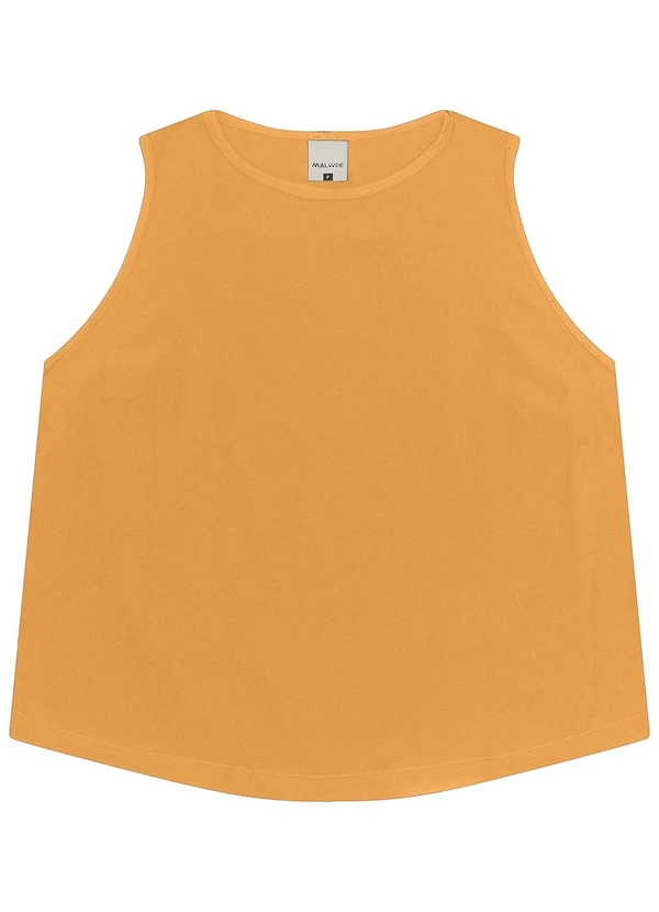 Malwee - Regata Cropped em Viscose Amarelo Mostarda