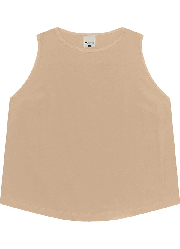 Malwee - Regata Cropped em Viscose Areia