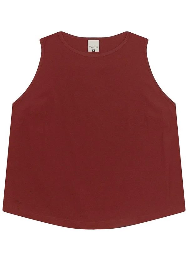 Malwee - Regata Cropped em Viscose Bordô