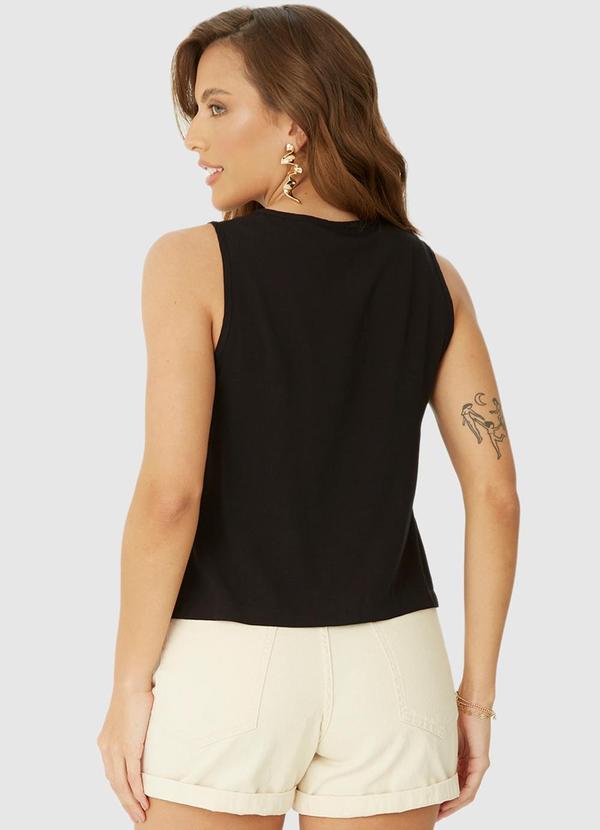Malwee - Regata Cropped em Viscose Preto 3