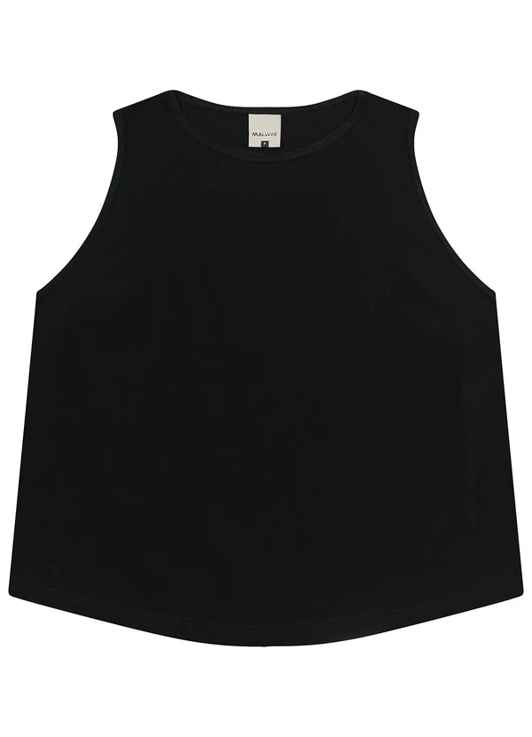 Malwee - Regata Cropped em Viscose Preto 4