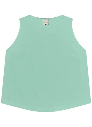 Malwee - Regata Cropped em Viscose Verde Água - MALWEE