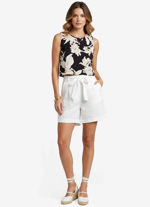 Infinita Cor - Regata Feminina Estampada Preto 3