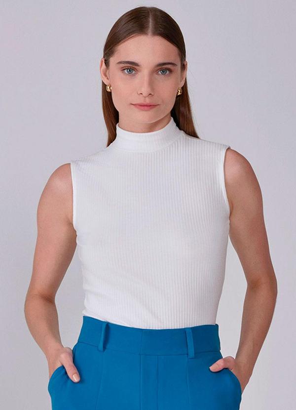 Principessa - Regata Gola Alta Canelada Off White Noelise