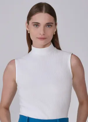 Principessa - Regata Gola Alta Canelada Off White Noelise - PRINCIPESSA