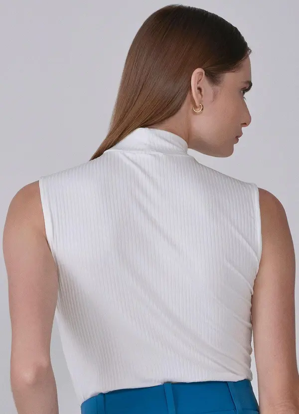 Principessa - Regata Gola Alta Canelada Off White Noelise 4