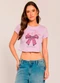 Sofie - T-Shirt com Estampa de Laço  Preto - variação: Roxo