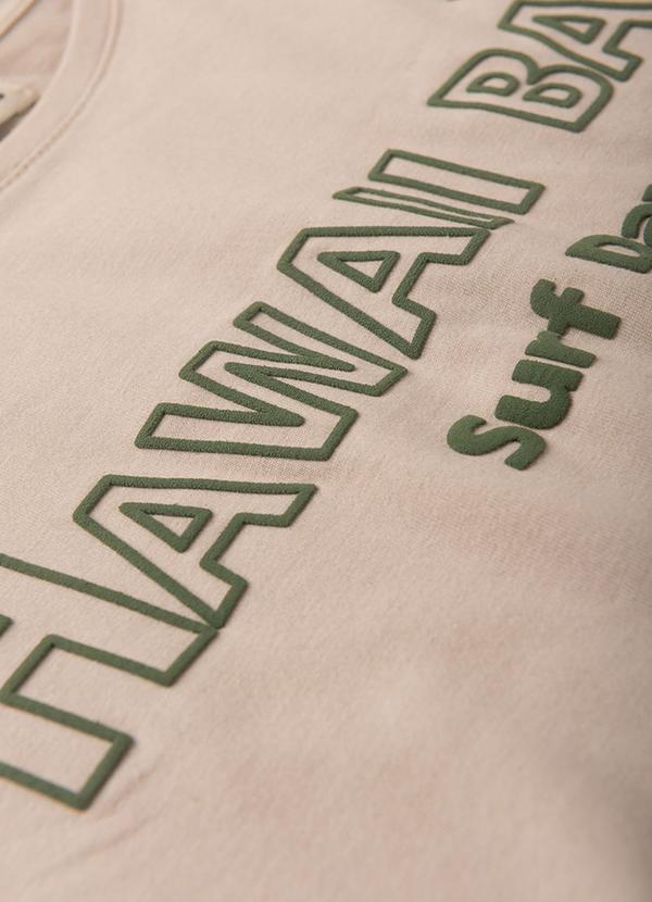 Choyee - T-Shirt Cropped com Estampa em Alto Relevo Bege 2