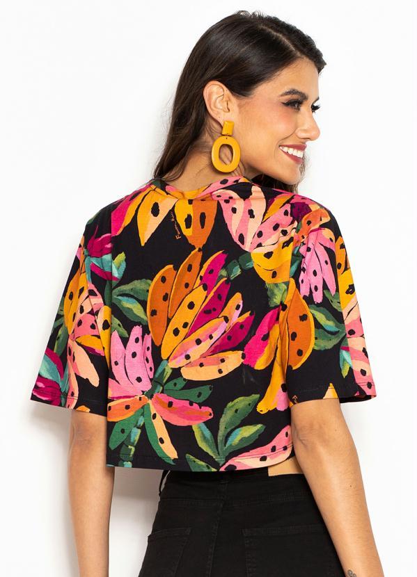 Farm - T-Shirt Cropped Flor de Banana Preto 2