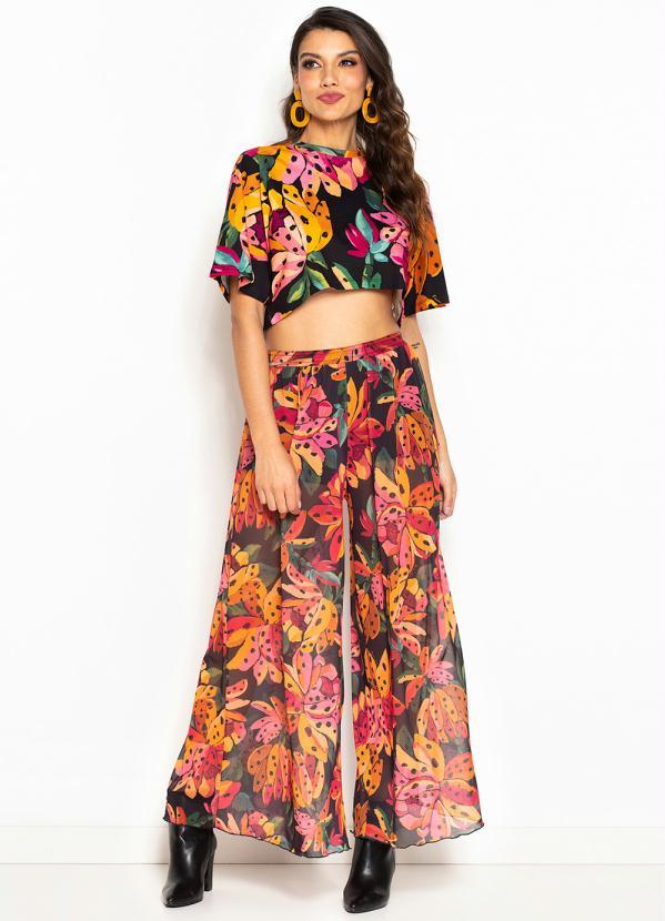 Farm - T-Shirt Cropped Flor de Banana Preto 6