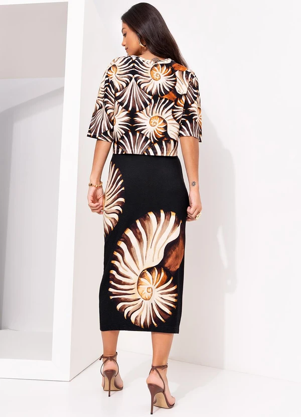 Farm - T-Shirt Cropped Mar de Concha Preto 4