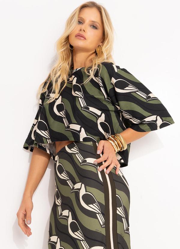 Farm - T-Shirt Cropped Tucano Gráfico Verde 7