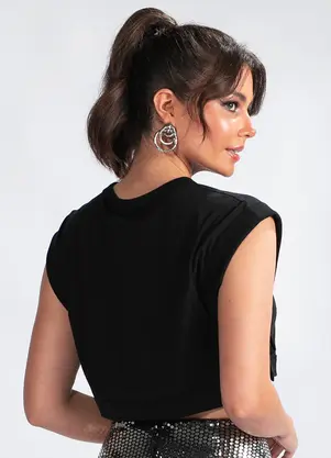 Colcci - T-Shirt em Malha Preto - COLCCI