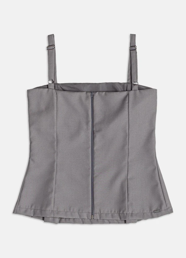 Authoria - Top Alongado com Tachas  Cinza 2