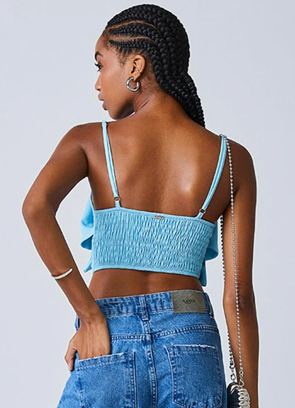 Authoria - Top Azul Vazado com Maxi Laço Azul 2