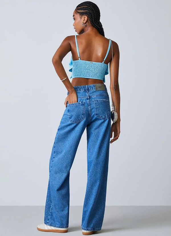 Authoria - Top Azul Vazado com Maxi Laço Azul 4