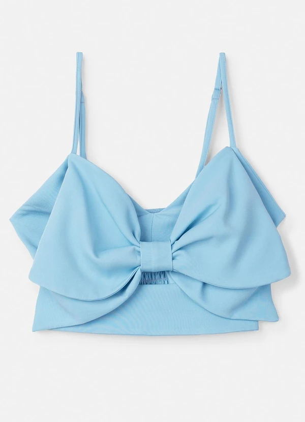 Authoria - Top Azul Vazado com Maxi Laço Azul 7