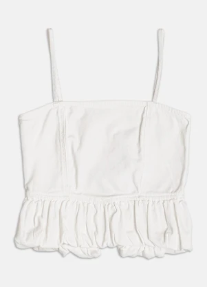 Authoria - Top Balonê de Sarja  Branco - AUTHORIA