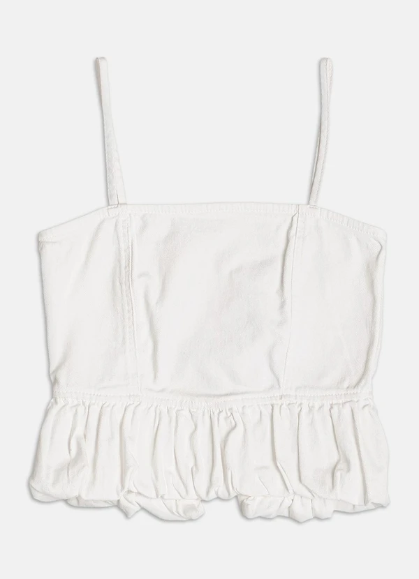 Authoria - Top Balonê de Sarja  Branco