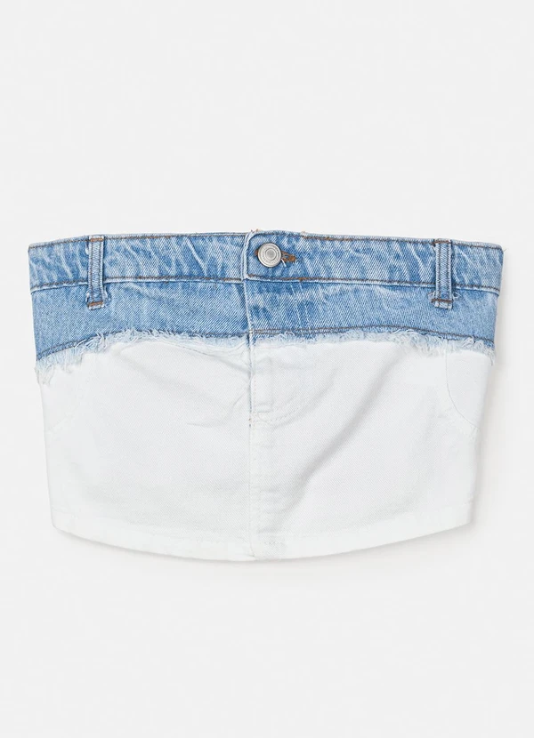 Authoria - Top Bicolor em Sarja Azul 6