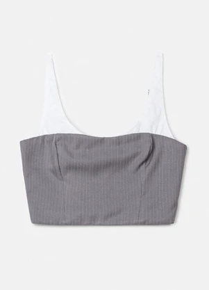 Authoria - Top Cinza com Risca de Giz Cinza - AUTHORIA