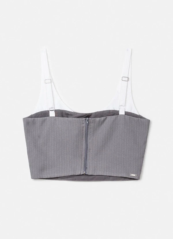 Authoria - Top Cinza com Risca de Giz Cinza 2