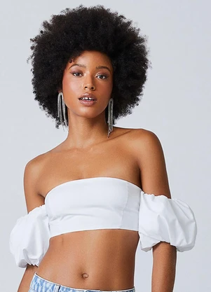 Authoria - Top com Manga Bufante Off White - AUTHORIA