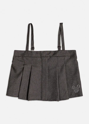 Authoria - Top com Pregas e Strass do Mickey Cinza - AUTHORIA