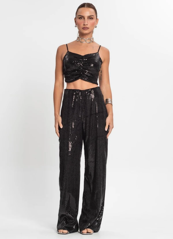 Endless - Top Cropped em Paetê Preto 3