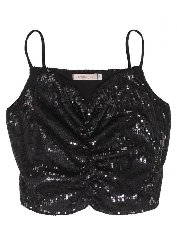 Endless - Top Cropped em Paetê Preto 4