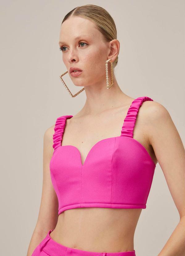 Lança Perfume - Top Cropped Estruturado Rosa