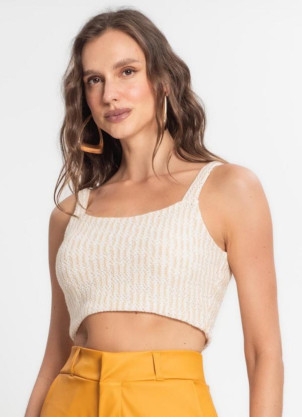 Endless - Top Cropped Feminino em Tricot Lavar na Tem Bege