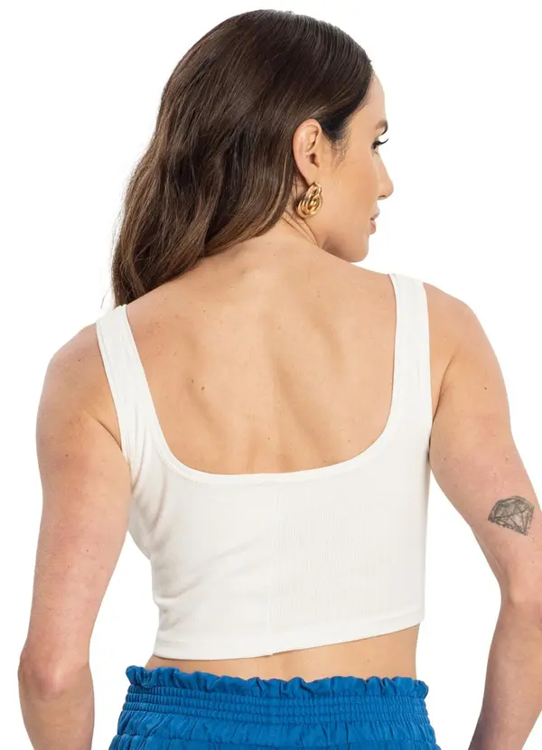 Rovitex - Top Cropped Ribana Básico Bege 2