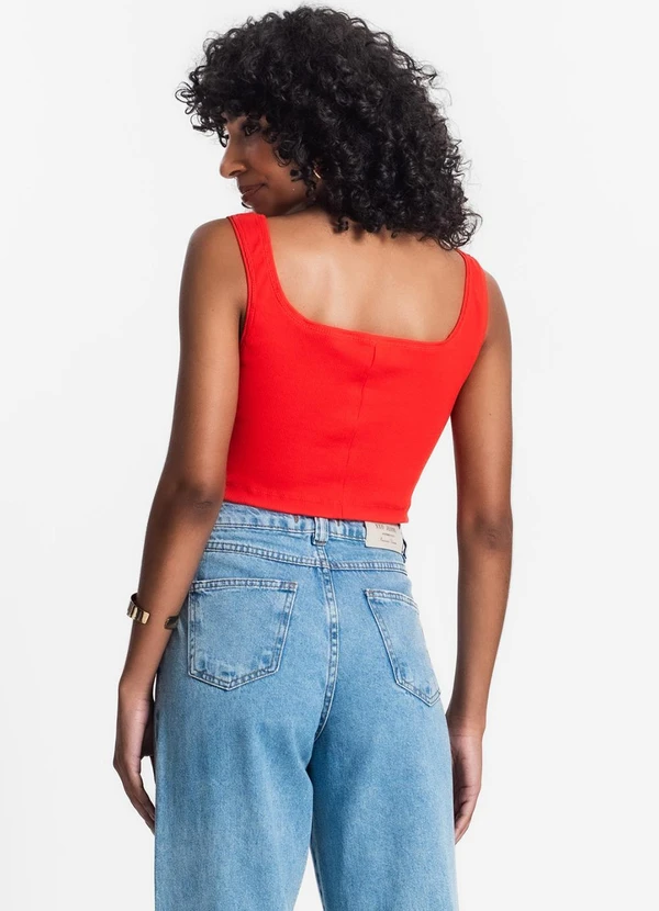 Rovitex - Top Cropped Ribana Básico Laranja 4