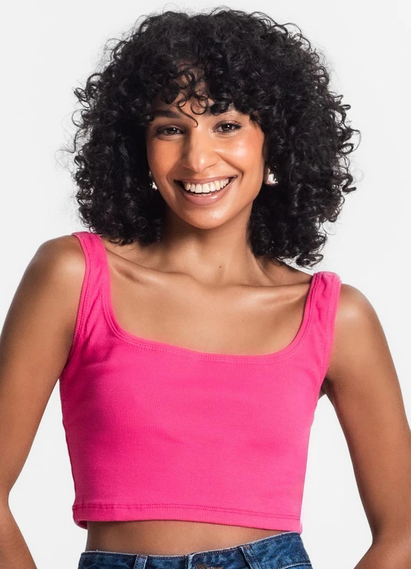 Rovitex - Top Cropped Ribana Básico Rosa