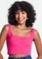 Rovitex - Top Cropped Ribana Básico Verde - variação: Rosa