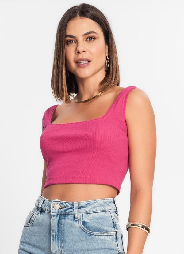 Rovitex - Top Cropped Ribana Básico Rosa