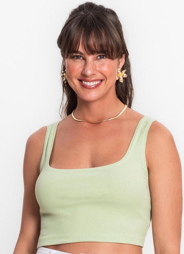 Rovitex - Top Cropped Ribana Básico Verde