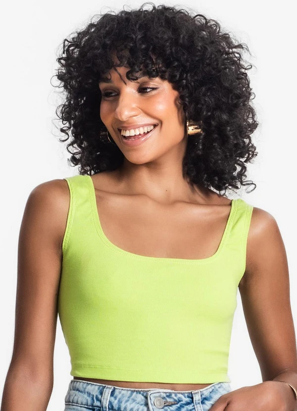 Rovitex - Top Cropped Ribana Básico Verde