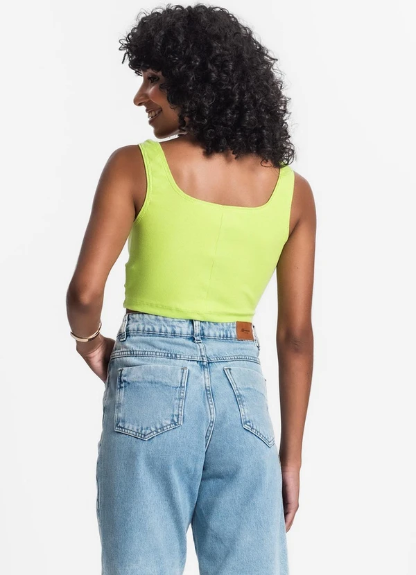 Rovitex - Top Cropped Ribana Básico Verde 4