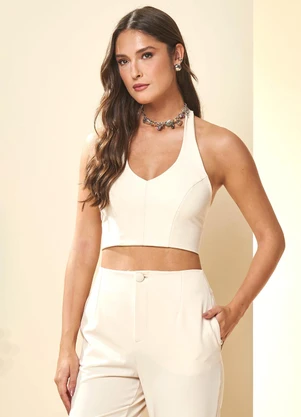 Doce Trama - Top Cropped Solar Branco - DOCE TRAMA