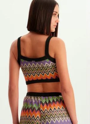 Lança Perfume - Top de Alça com Brilhos Estampado - LANÇA PERFUME