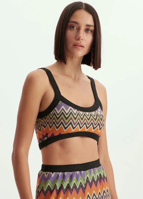 Lança Perfume - Top de Alça com Brilhos Estampado