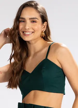 Dzarm - Top de Alça em Malha Verde - DZARM