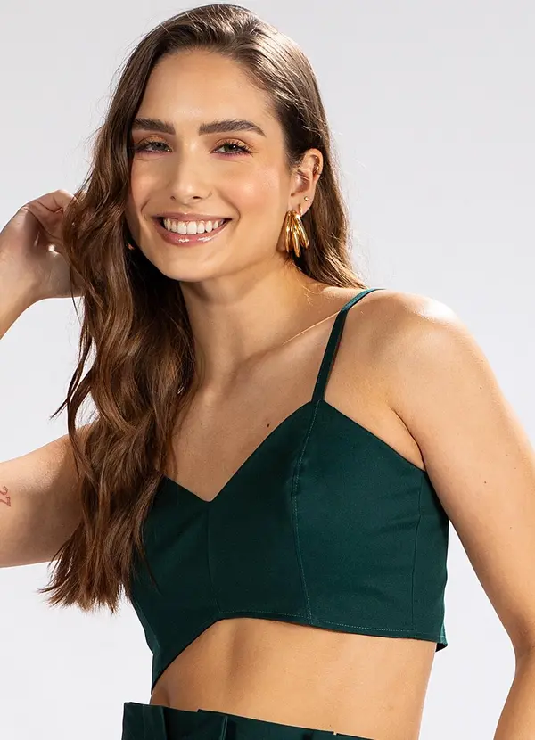 Dzarm - Top de Alça em Malha Verde