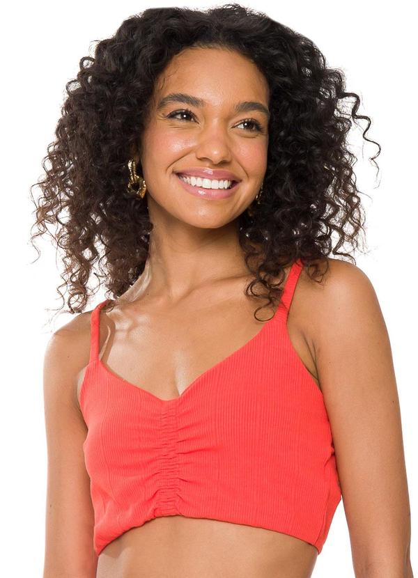 Doce Trama - Top de Alça em Ribana Canelada Vermelho