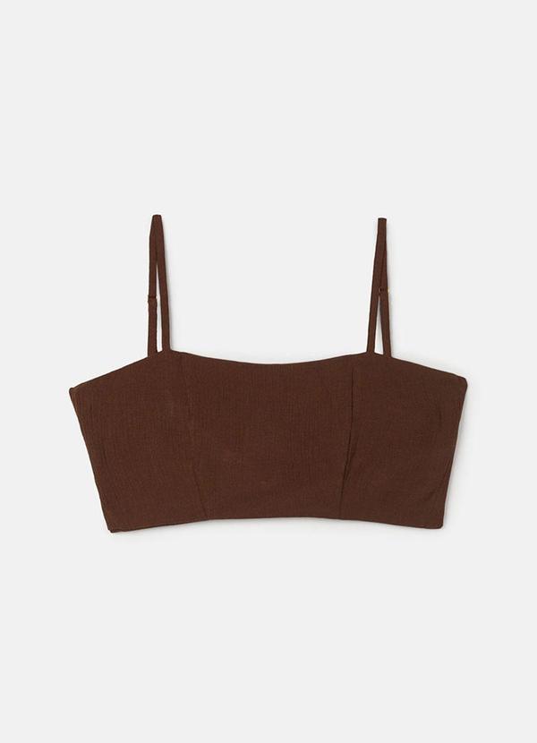 Choyee - Top de Alças com Amarração nas Costas Marrom 5