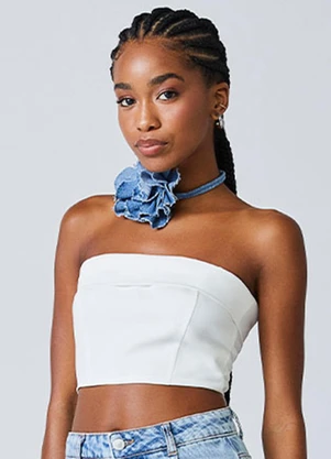 Authoria - Top de Alfaiataria Off White Branco - AUTHORIA