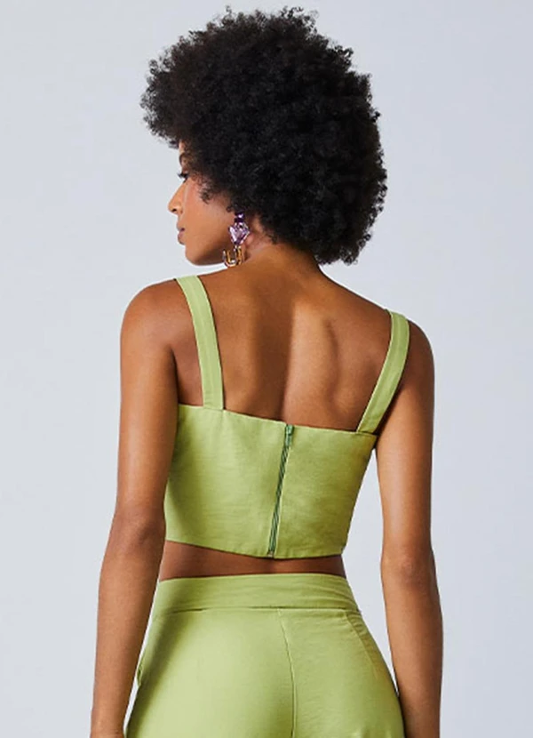 Authoria - Top de Alfaiataria Verde Anarrugado Verde 2